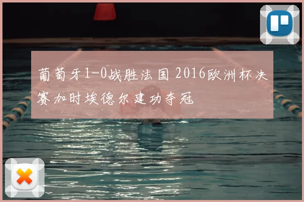 葡萄牙1-0战胜法国 2016欧洲杯决赛加时埃德尔建功夺冠